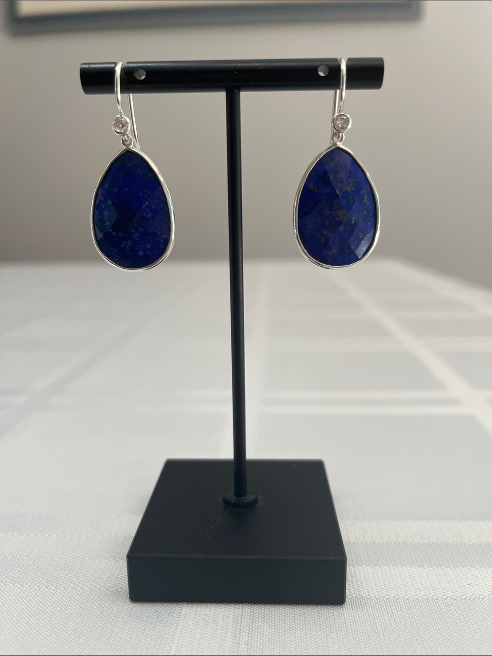 Silpada Sterling Silver Teardrop Lapis Lazuli Drop Earrings - Deep Blue